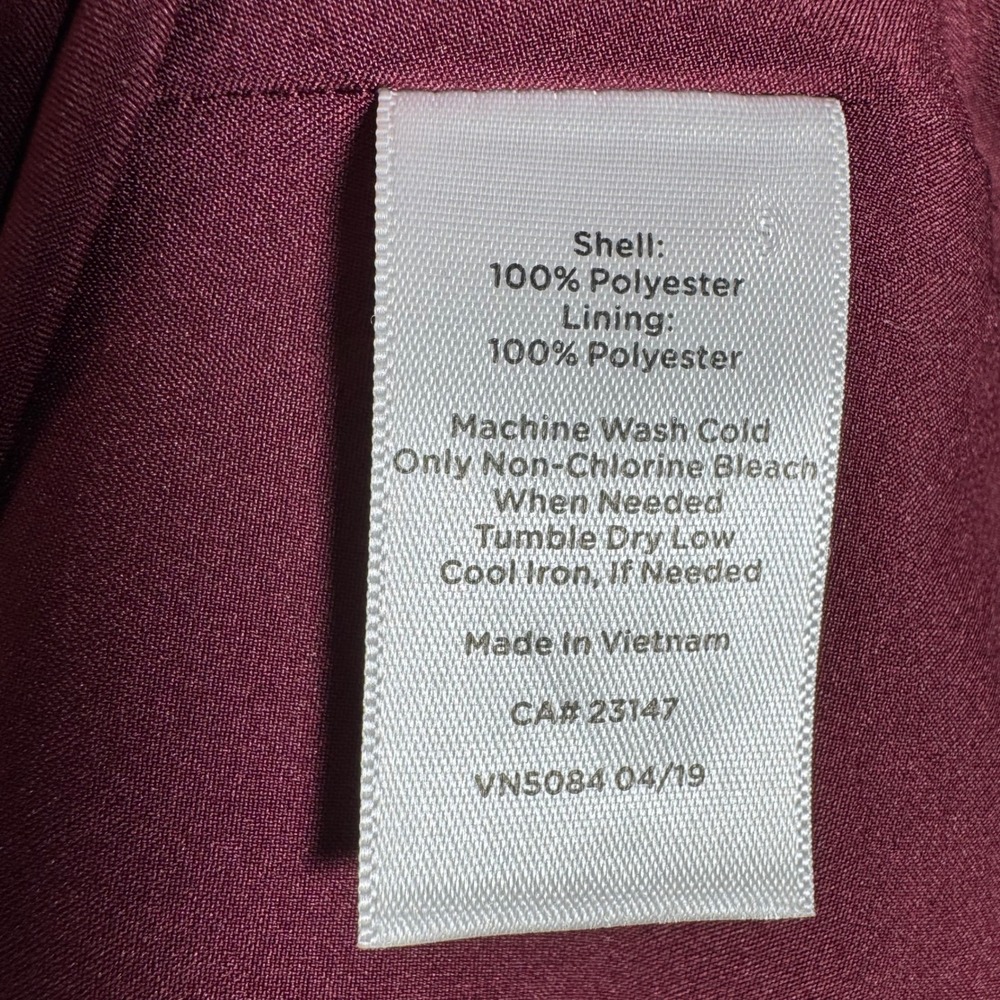Talbots Petite Burgundy Floral Maxi Dress‎ V-Neck Ruffle Hem 8P VN5084 - Picture 7 of 11